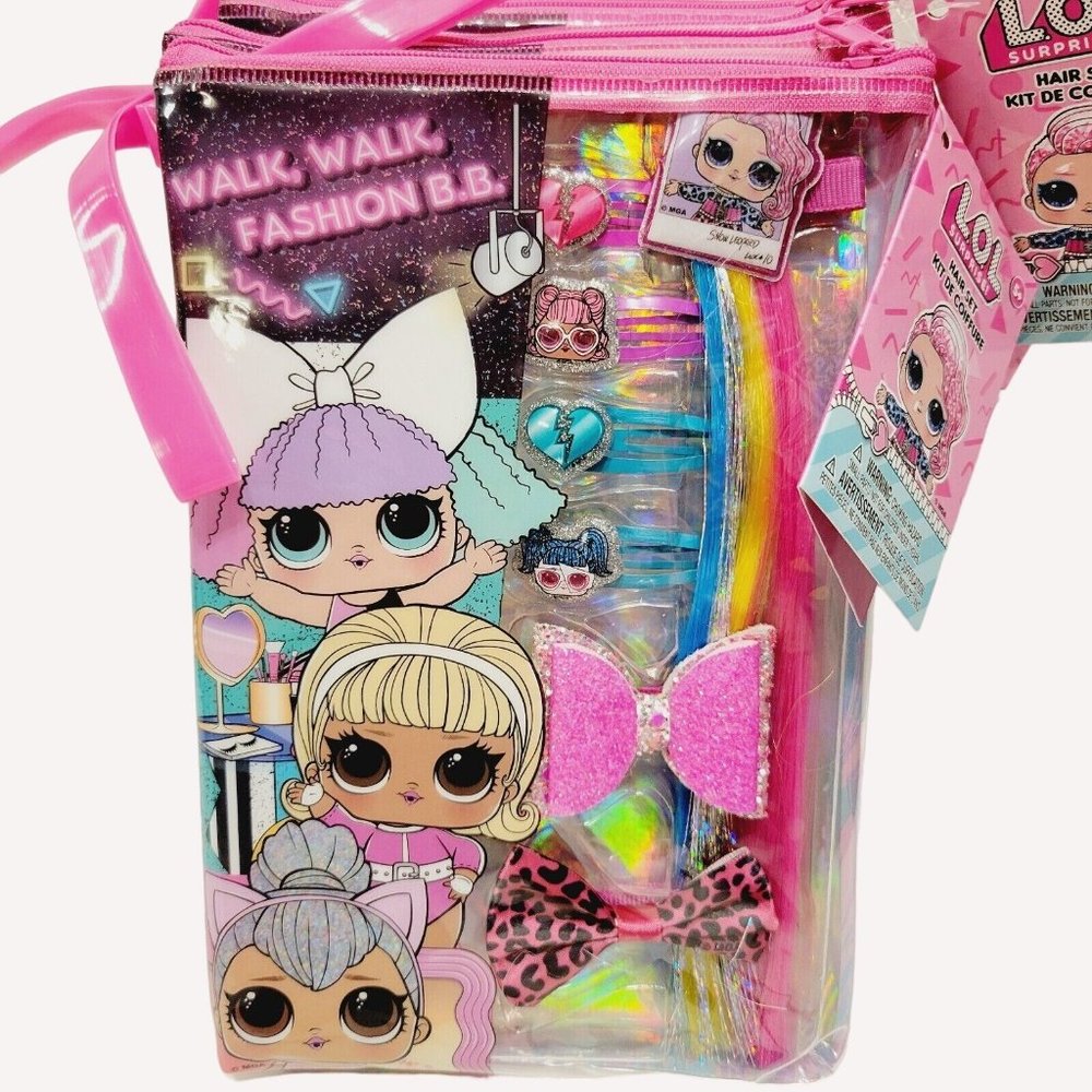 4 LOL Trolls Mini Backpacks Bows Hair Clips Barretts Accessories Party Favors